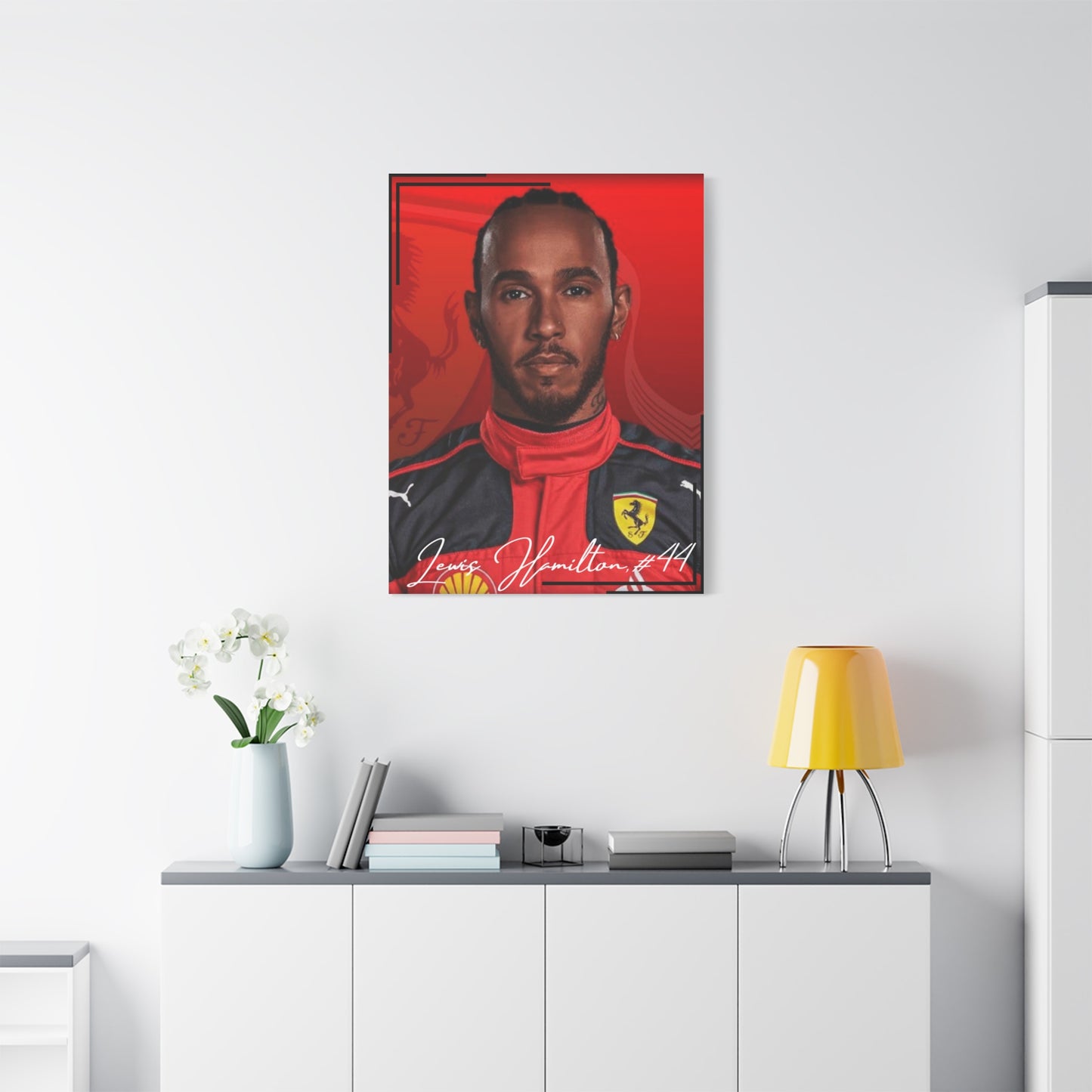 Canvas Print, Lewis Hamilton Headshot Ferrari 2025