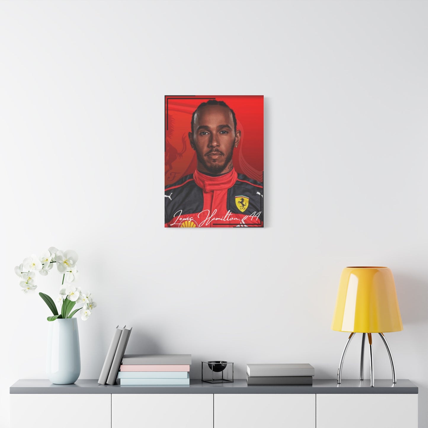 Canvas Print, Lewis Hamilton Headshot Ferrari 2025