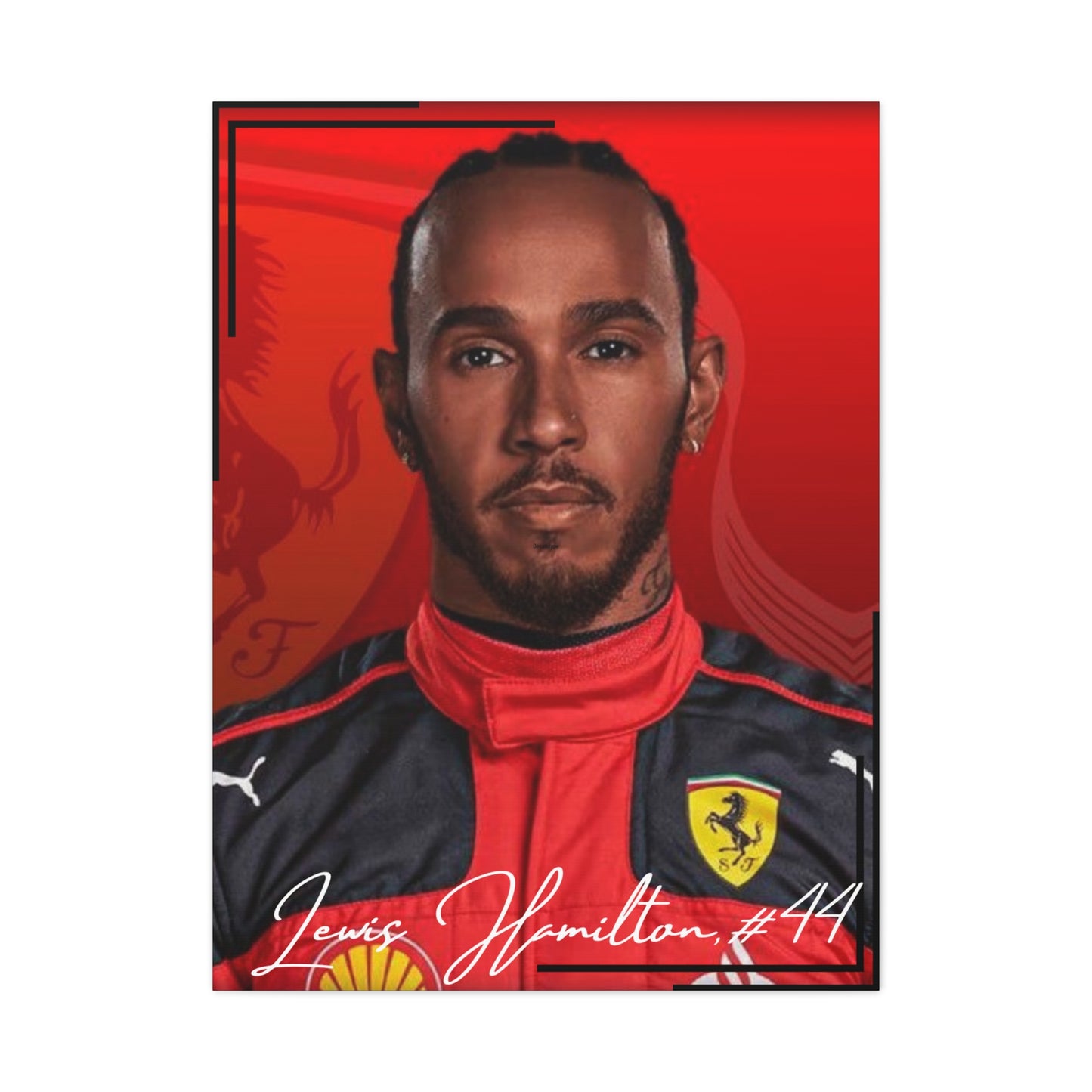 Canvas Print, Lewis Hamilton Headshot Ferrari 2025
