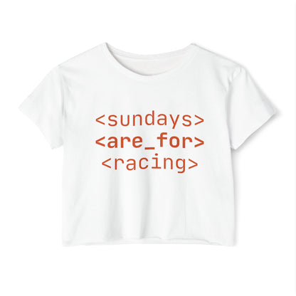Sundays Are For Racing Crop Top