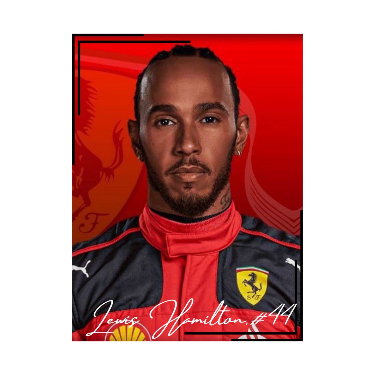 Lewis Hamilton Ferrari, #44 Matte Poster