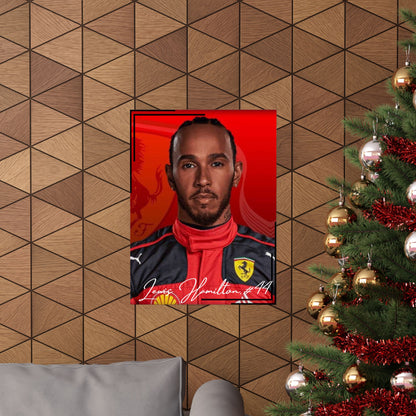 Lewis Hamilton Ferrari, #44 Matte Poster