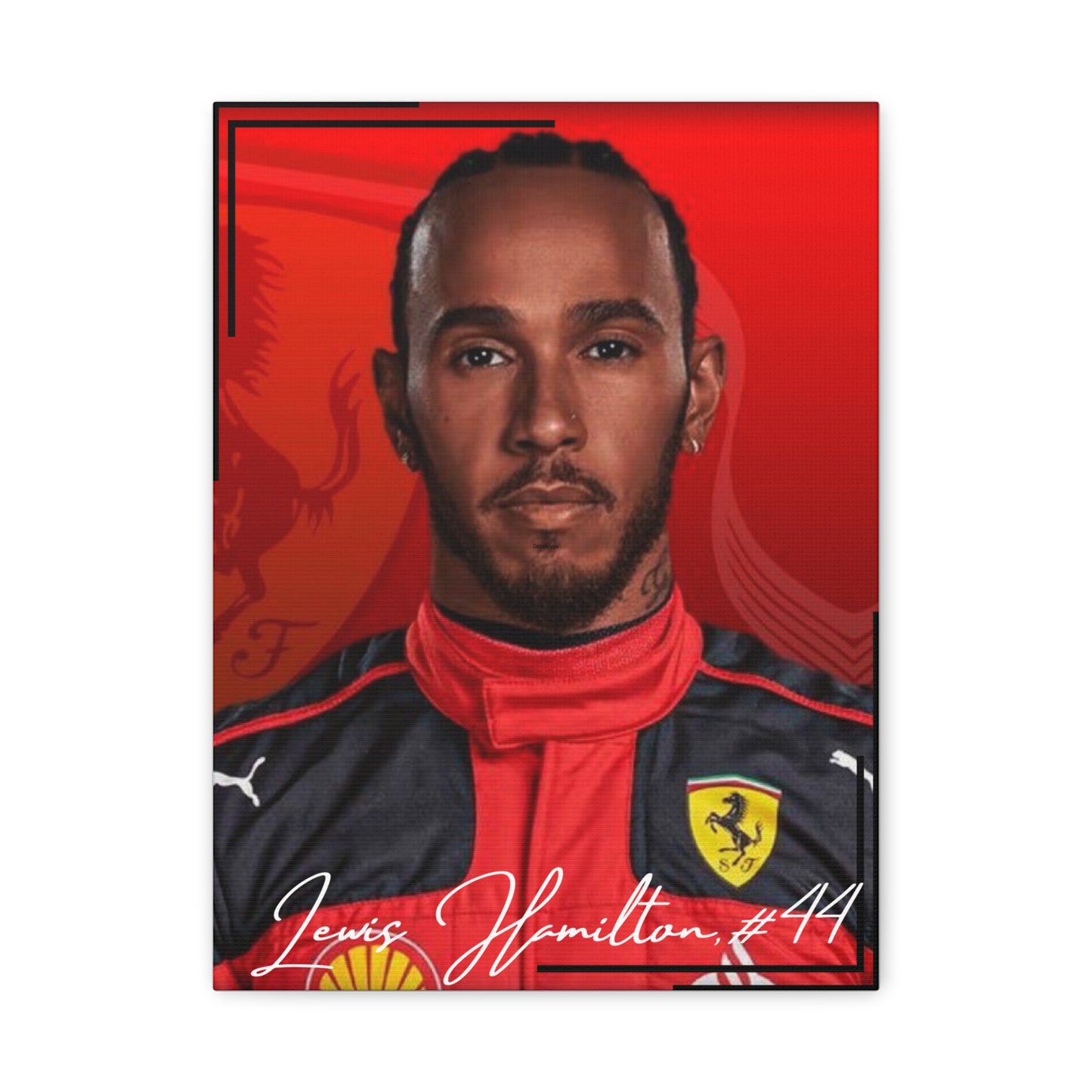 Canvas Print, Lewis Hamilton Headshot Ferrari 2025