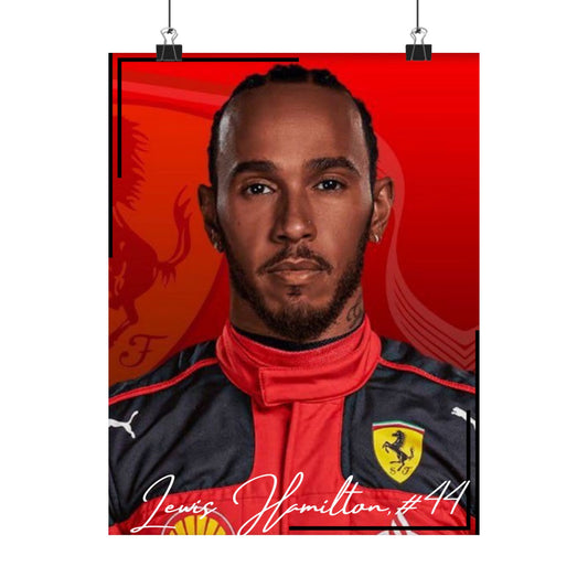 Lewis Hamilton Ferrari, #44 Matte Poster